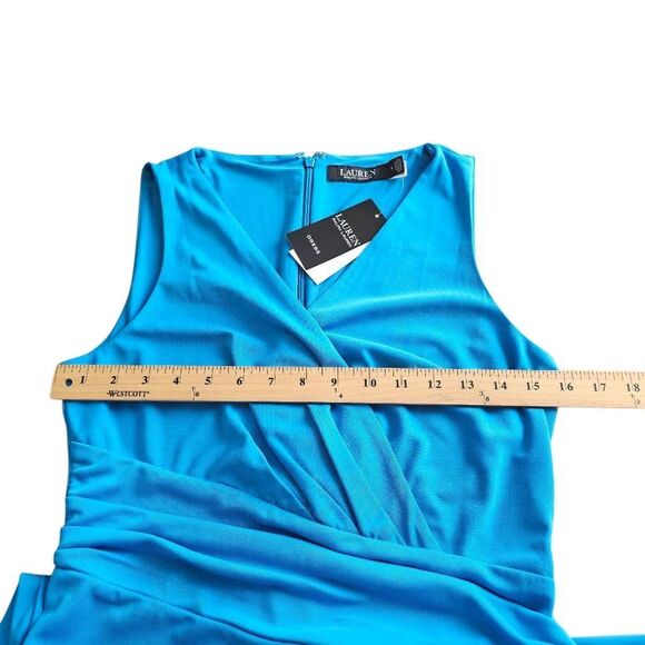 Lauren Ralph Lauren black label Sz 6 sleeveless jersey stretch dress in blaze oc - Picture 5 of 10